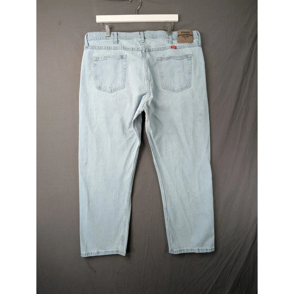 Wrangler Premium Quality Mens Jeans 40x29 Light Wash Denim Straight 97FXVVB